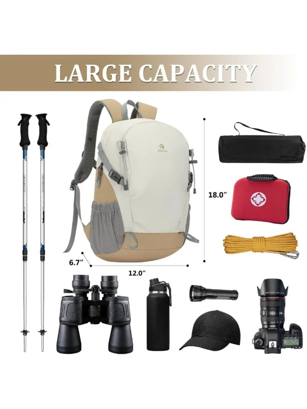 Lightweight 25L Hiking Backpack for Men & Women | Travel Camping Daypack